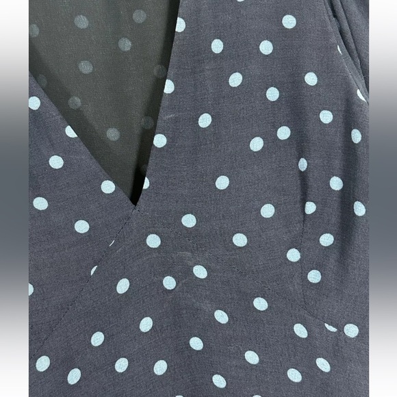 ZARA Midi Maxi Blue Polka Dots Dress puff Long Sleeves Size XS - Picture 14 of 14